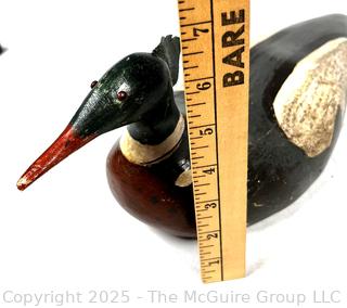 Primitive Hand Carved Duck Decoy Signed by Artist John Schmidt
