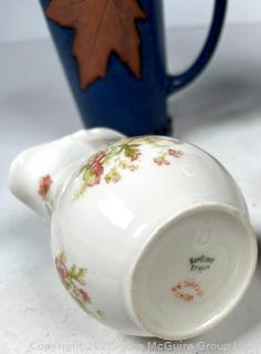 Decorative Items Including Chinese Six Panel Wood Brush Holder with Red Wax Jian Ding Seal Indicating Export Approval.