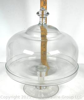 Clear Glass Cake Stand with Cover Made in Romania