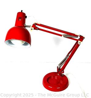 Corded Red Adjustable Swing Arm Drafting Lamp