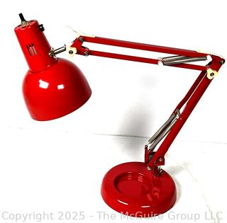 Corded Red Adjustable Swing Arm Drafting Lamp