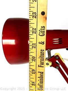 Corded Red Adjustable Swing Arm Drafting Lamp