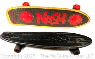 Two (2) Skateboards Including 1980's NASH Tuf-Top and Newporter Black Plastic Skateboard