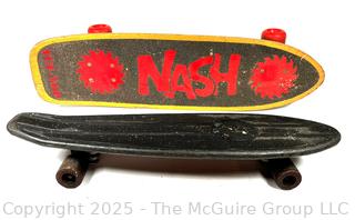 Two (2) Skateboards Including 1980's NASH Tuf-Top and Newporter Black Plastic Skateboard