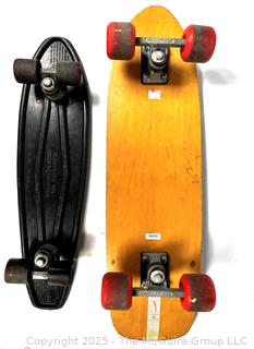 Two (2) Skateboards Including 1980's NASH Tuf-Top and Newporter Black Plastic Skateboard