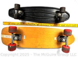 Two (2) Skateboards Including 1980's NASH Tuf-Top and Newporter Black Plastic Skateboard