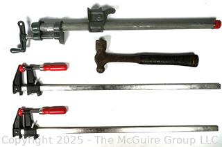 Clamps and VTG Ball-Peen Hammer Hand Tools
