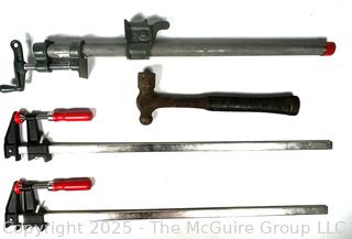 Clamps and VTG Ball-Peen Hammer Hand Tools