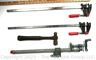 Clamps and VTG Ball-Peen Hammer Hand Tools