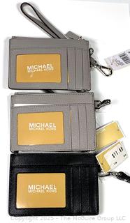 Three (3) Michael Kors Jet Set Travel Lanyard Card Case New with Tags