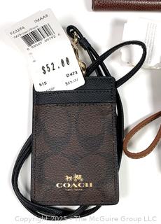Three (3) Coach Handbags Including Key Fob Case and Signature Lanyard Card Case All New with Tags