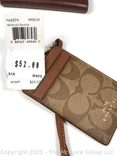 Three (3) Coach Handbags Including Key Fob Case and Signature Lanyard Card Case All New with Tags