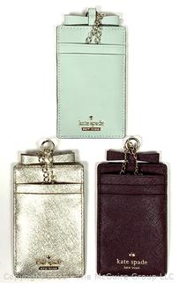 Three (3) Kate Spade Travel Lanyard Card Cases New with Tags