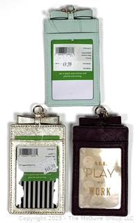 Three (3) Kate Spade Travel Lanyard Card Cases New with Tags