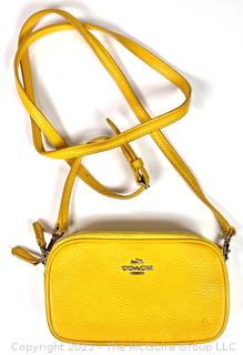 Yellow Coach Leather Crossbody Handbag, New without Tags