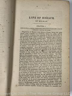 Leather Bound Works of Horace with English Notes Critical and Explanatory by Charles Anthon 1872, Book
