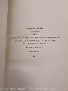 Leather with Marbled Paper Bound Birds of Passage by Henry Wadsworth Longfellow, 1891 Book