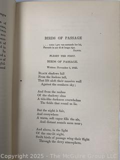 Leather with Marbled Paper Bound Birds of Passage by Henry Wadsworth Longfellow, 1891 Book