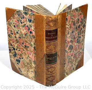 Leather Bound with Marbled Paper The Mill on the Floss by George Eliot  