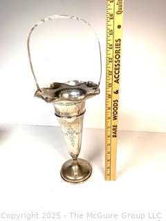 Dulin And Martin Sterling Silver Tall Basket w/ Reinforced Base