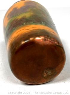 French Limoges Enamel on Copper Cabinet Vase.  Some missing Glaze