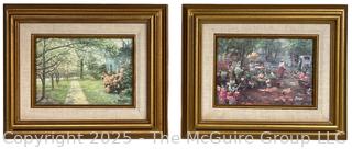Two (2) Framed Under Glass Prints on Canvas 