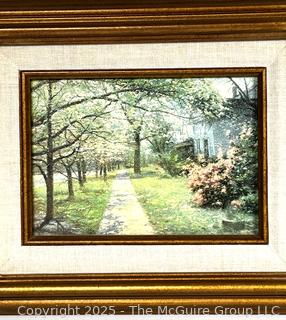 Two (2) Framed Under Glass Prints on Canvas 