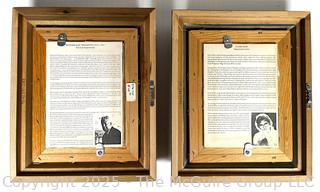 Two (2) Framed Under Glass Prints on Canvas 
