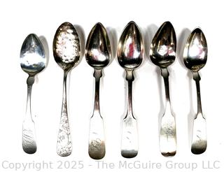 Six (6) Sterling Silver Teaspoons. 105 Grams