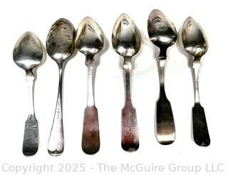 Six (6) Sterling Silver Teaspoons. 105 Grams