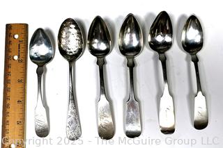 Six (6) Sterling Silver Teaspoons. 105 Grams