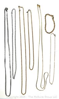 Group of Costume Jewelry Chain Necklaces