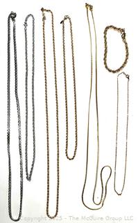 Group of Costume Jewelry Chain Necklaces