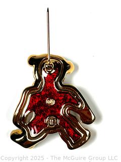Swarovski Crystal and Enamel Teddy Bear Brooch