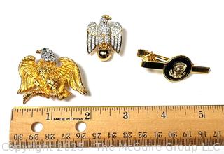 Collection of Patriotic Costume Jewelry Including Swarovski Crystal Eagle Brooch