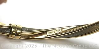  18kt Yellow Gold Twisted Bangle Bracelet. 8 Grams