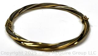  18kt Yellow Gold Twisted Bangle Bracelet. 8 Grams