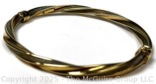  18kt Yellow Gold Twisted Bangle Bracelet. 8 Grams