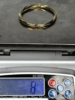  18kt Yellow Gold Twisted Bangle Bracelet. 8 Grams