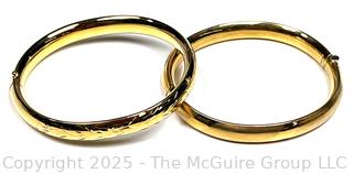 Two (2) Gold Plated Bangle Bracelets