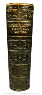 Gilt and Leather Bound Poetical Works by Henry Wadsworth Longfellow by William P Nimmo 1864 Book

