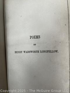 Gilt and Leather Bound Poetical Works by Henry Wadsworth Longfellow by William P Nimmo 1864 Book

