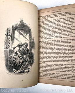Gilt and Leather Bound Poetical Works by Henry Wadsworth Longfellow by William P Nimmo 1864 Book
