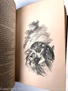 Gilt and Leather Bound Poetical Works by Henry Wadsworth Longfellow by William P Nimmo 1864 Book
