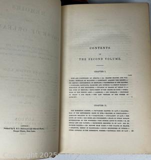 Two (2) Gilt and Leather with Marbled Paper Bound Memoirs of the House of Orleans, Vol II and III, W. Cooke Taylor (1849)