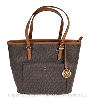 Michael Kors Jet Set Brown Signature Tote Handbag, New with Tags