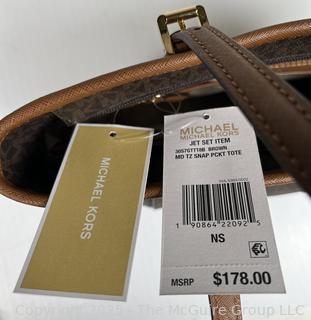 Michael Kors Jet Set Brown Signature Tote Handbag, New with Tags