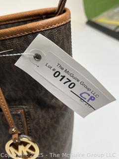 Michael Kors Jet Set Brown Signature Tote Handbag, New with Tags