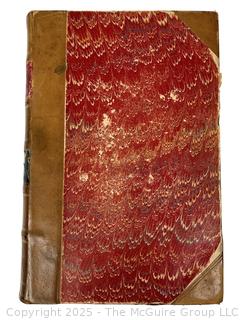 The Life and Adventures of Martin Chuzzlewit by Charles Dickens in Leather Binding with Marbled Cover, Book