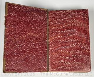The Life and Adventures of Martin Chuzzlewit by Charles Dickens in Leather Binding with Marbled Cover, Book